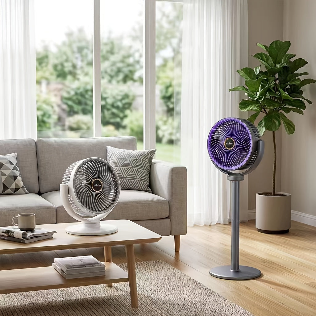 3-in-1 Bodenventilator – Höhenverstellbar, 5 Geschwindigkeitsstufen, USB-C Laden, 2400mAh Akku – Ideal für Ihr Zuhause