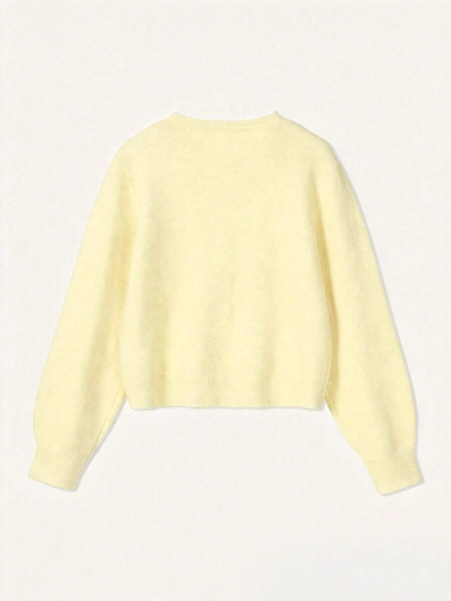 Damen Strickjacke Y2K Stil – Lässiger Rundhals Cardigan mit Knopfleiste für Alltag & Büro