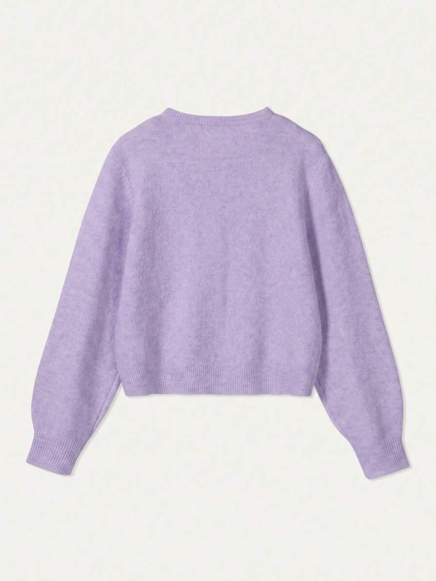 Damen Strickjacke Y2K Stil – Lässiger Rundhals Cardigan mit Knopfleiste für Alltag & Büro
