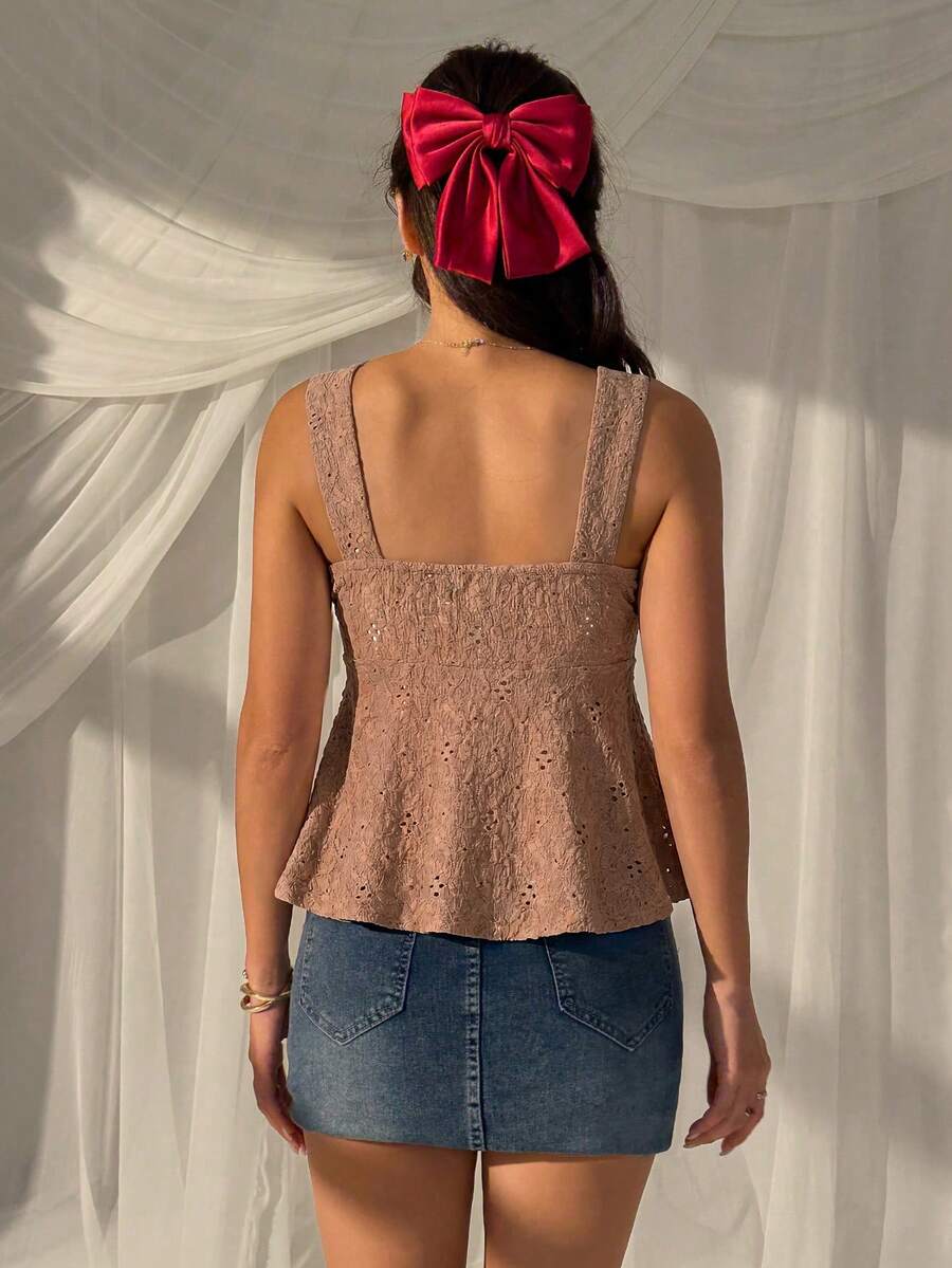 Damen Spitzen-Trägershirt Weiß – Lässiges Spitzenhemd für Alltag & Freizeit