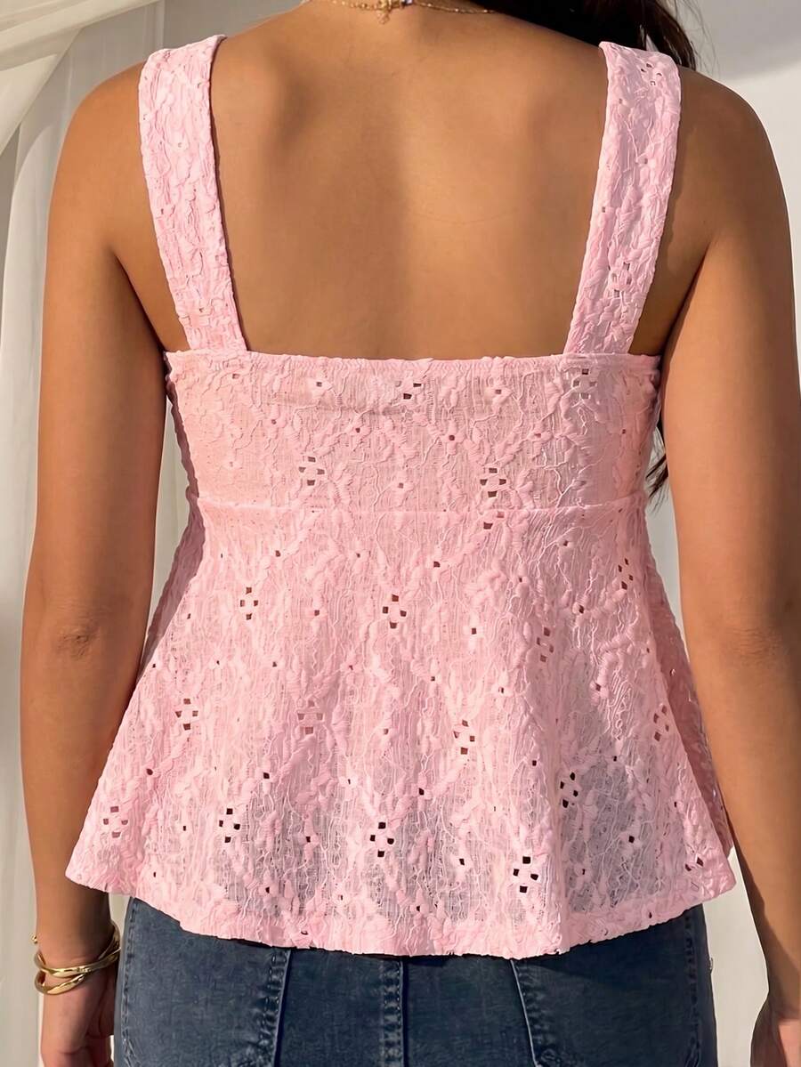 Damen Spitzen-Trägershirt Weiß – Lässiges Spitzenhemd für Alltag & Freizeit
