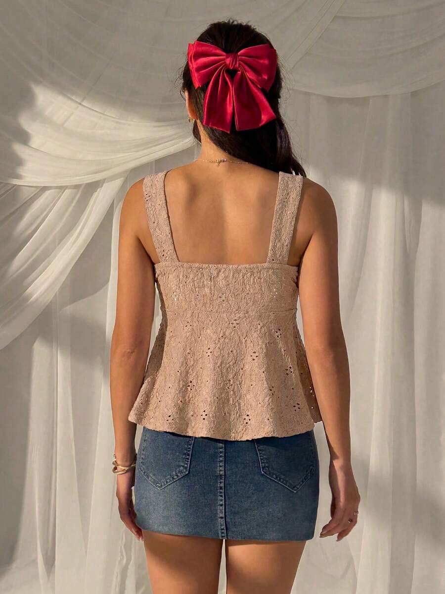 Damen Spitzen-Trägershirt Weiß – Lässiges Spitzenhemd für Alltag & Freizeit