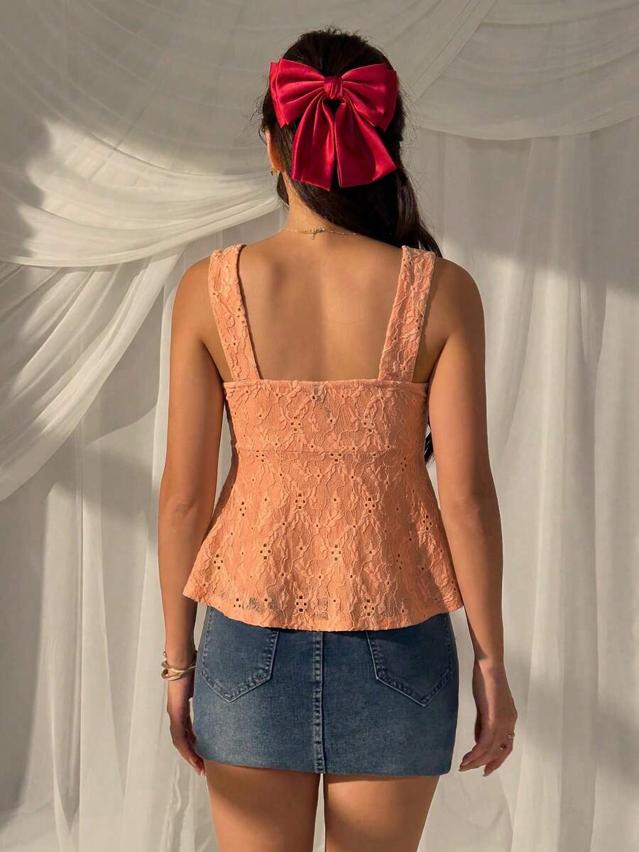 Damen Spitzen-Trägershirt Weiß – Lässiges Spitzenhemd für Alltag & Freizeit