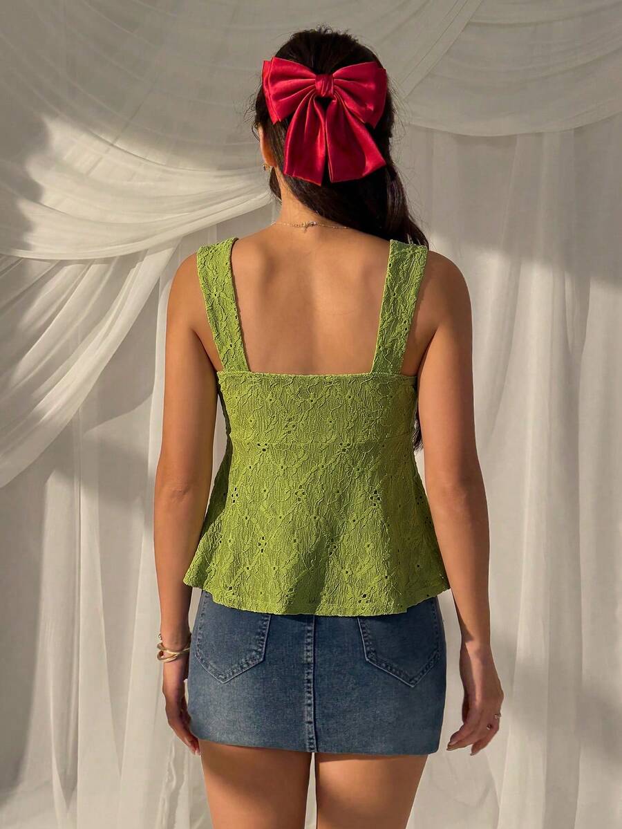 Damen Spitzen-Trägershirt Weiß – Lässiges Spitzenhemd für Alltag & Freizeit