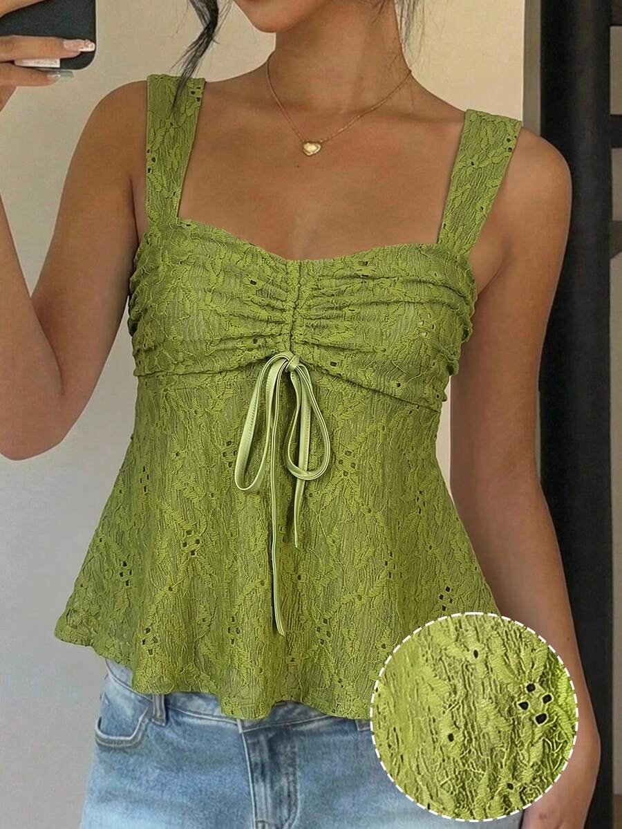 Damen Spitzen-Trägershirt Weiß – Lässiges Spitzenhemd für Alltag & Freizeit