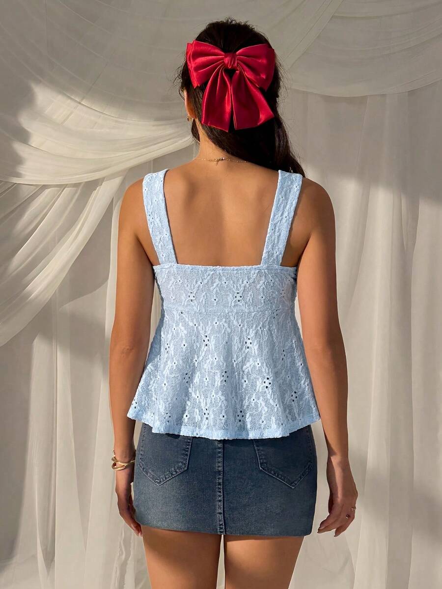 Damen Spitzen-Trägershirt Weiß – Lässiges Spitzenhemd für Alltag & Freizeit