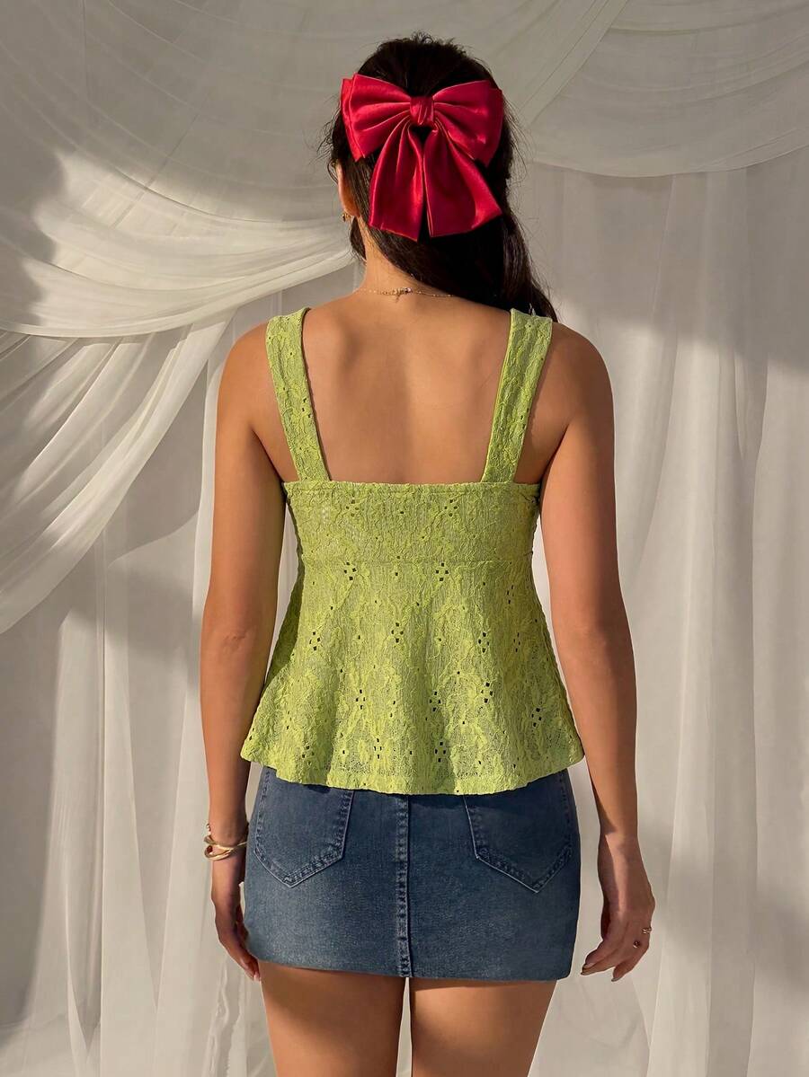 Damen Spitzen-Trägershirt Weiß – Lässiges Spitzenhemd für Alltag & Freizeit