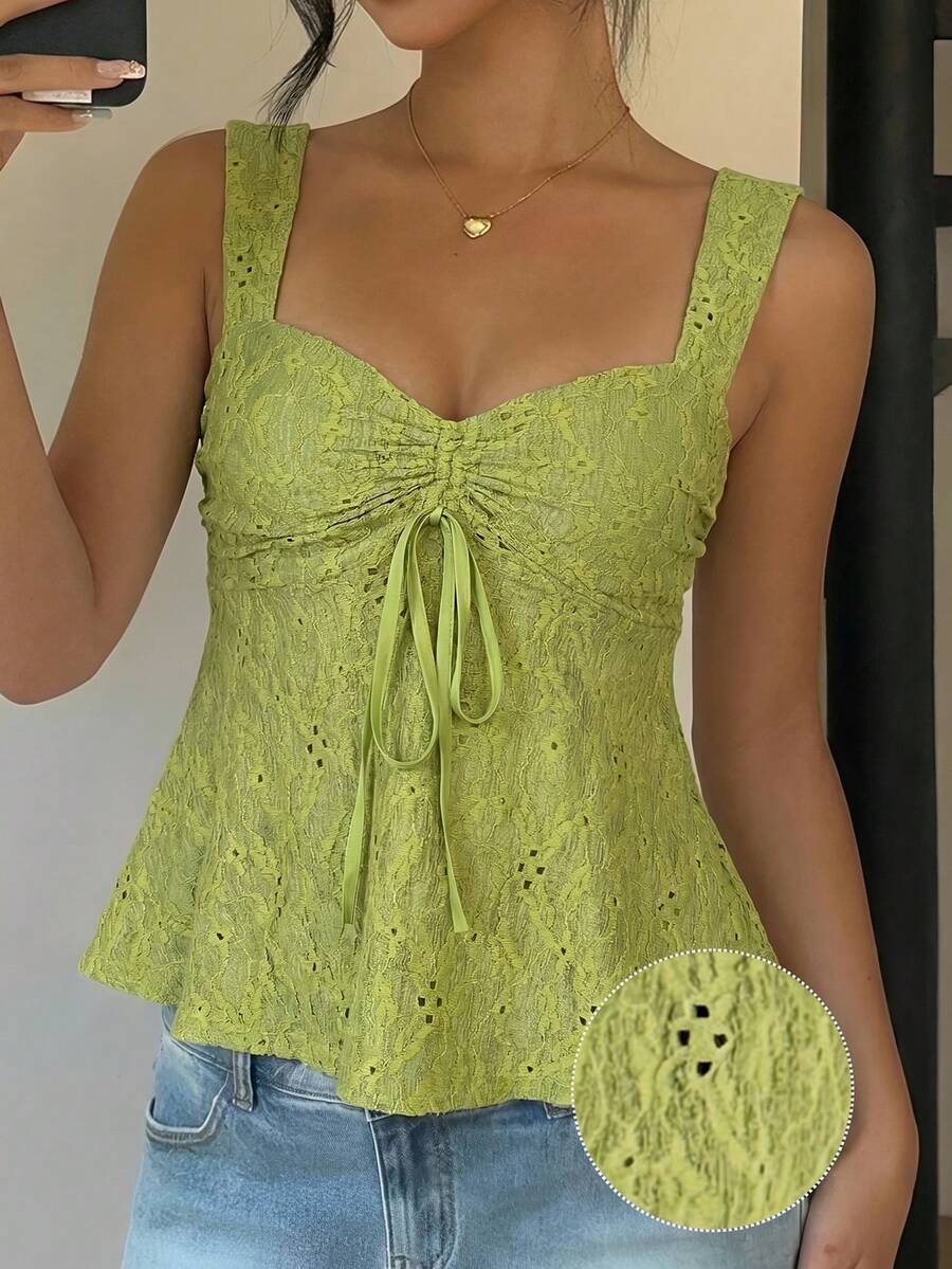 Damen Spitzen-Trägershirt Weiß – Lässiges Spitzenhemd für Alltag & Freizeit