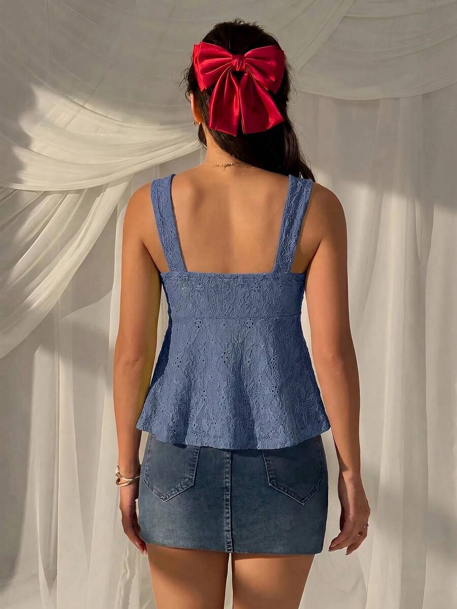 Damen Spitzen-Trägershirt Weiß – Lässiges Spitzenhemd für Alltag & Freizeit