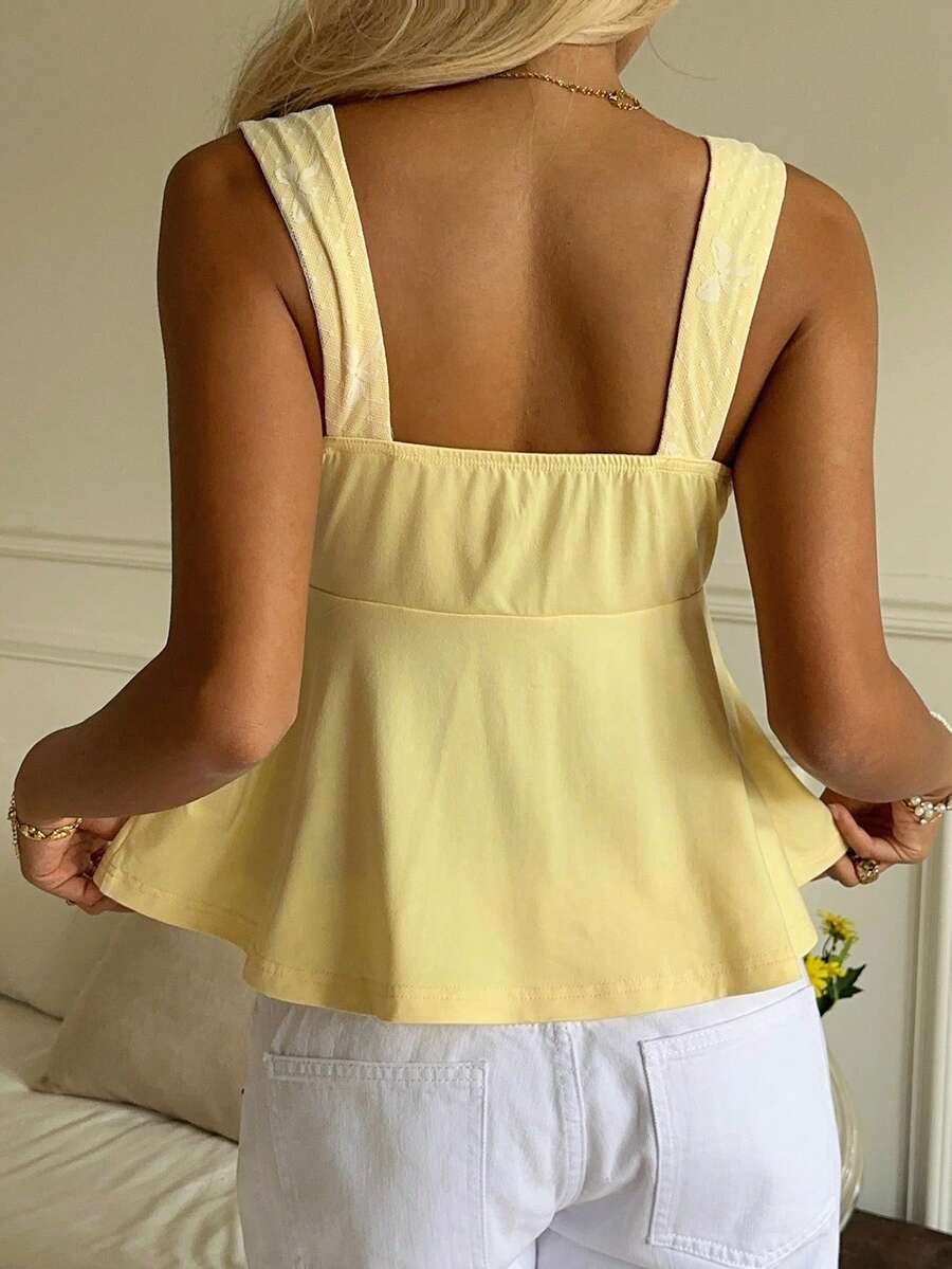 Damen Spitzen-Trägershirt Weiß – Lässiges Spitzenhemd für Alltag & Freizeit