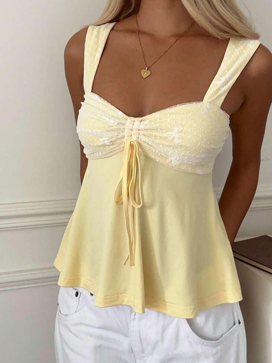 Damen Spitzen-Trägershirt Weiß – Lässiges Spitzenhemd für Alltag & Freizeit