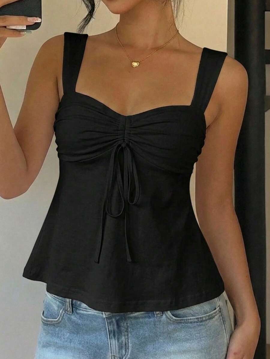 Damen Spitzen-Trägershirt Weiß – Lässiges Spitzenhemd für Alltag & Freizeit