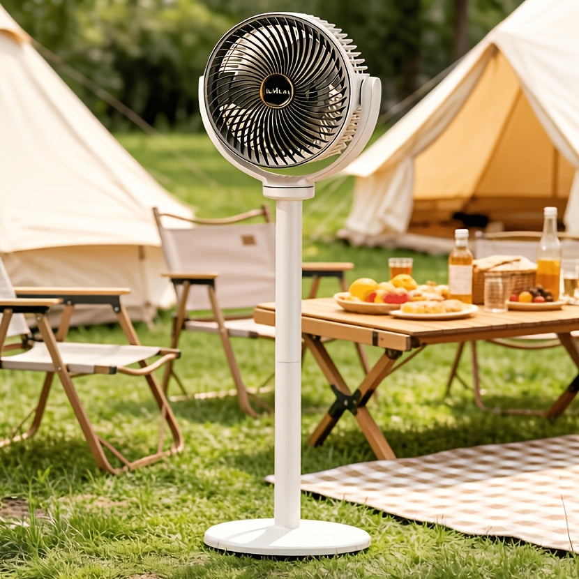 3-in-1 Bodenventilator – Höhenverstellbar, 5 Geschwindigkeitsstufen, USB-C Laden, 2400mAh Akku – Ideal für Ihr Zuhause