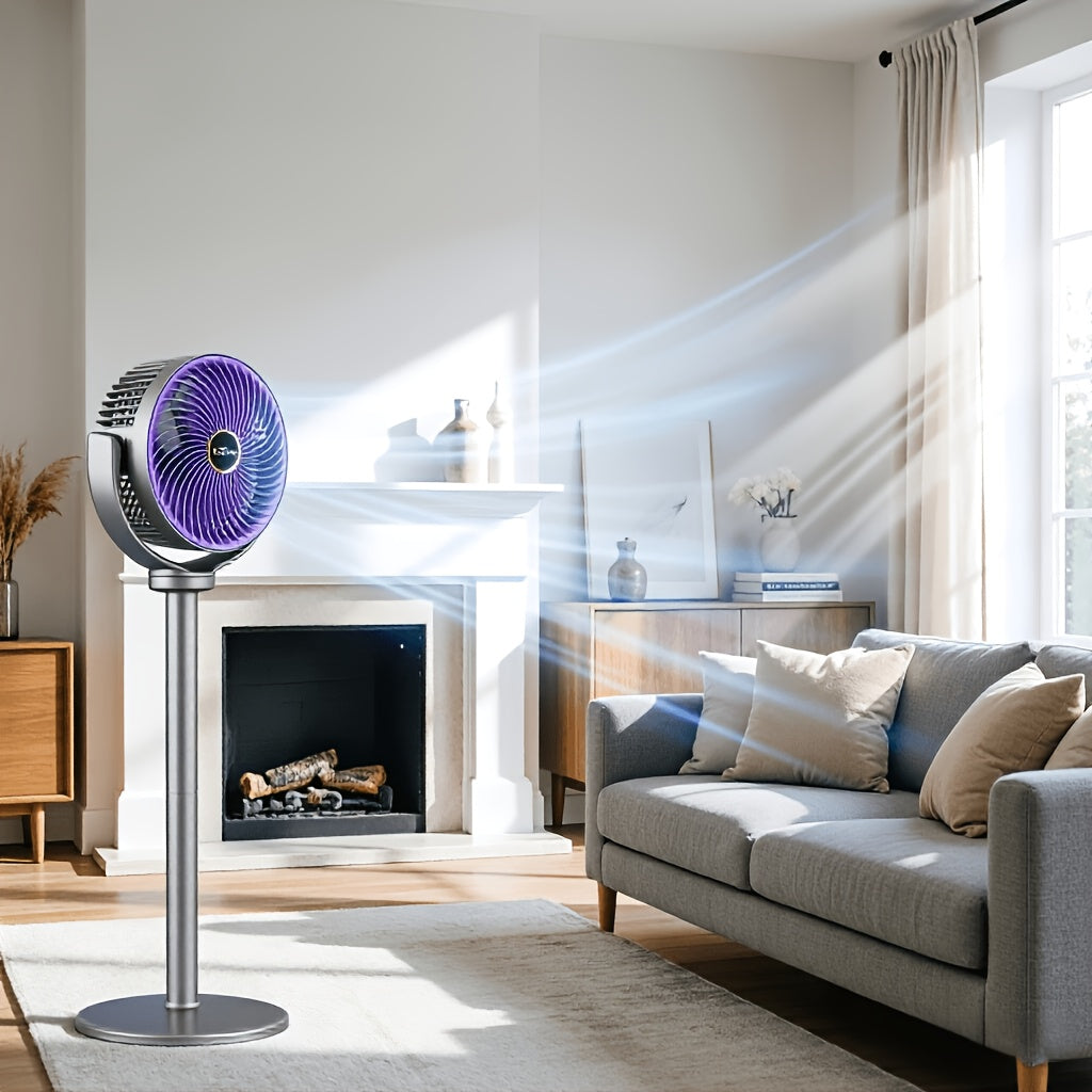3-in-1 Bodenventilator – Höhenverstellbar, 5 Geschwindigkeitsstufen, USB-C Laden, 2400mAh Akku – Ideal für Ihr Zuhause