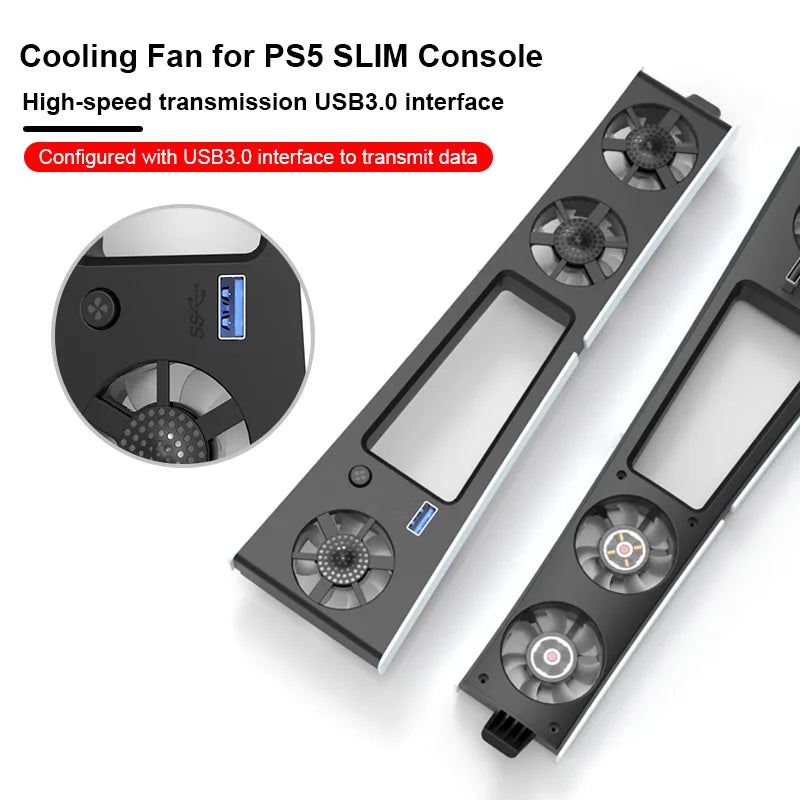 Gaming-Kühlerlüfter für PS5 Slim – LED, Geräuscharm