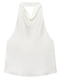 HXAO Satin Top mit Rückenausschnitt für Damen