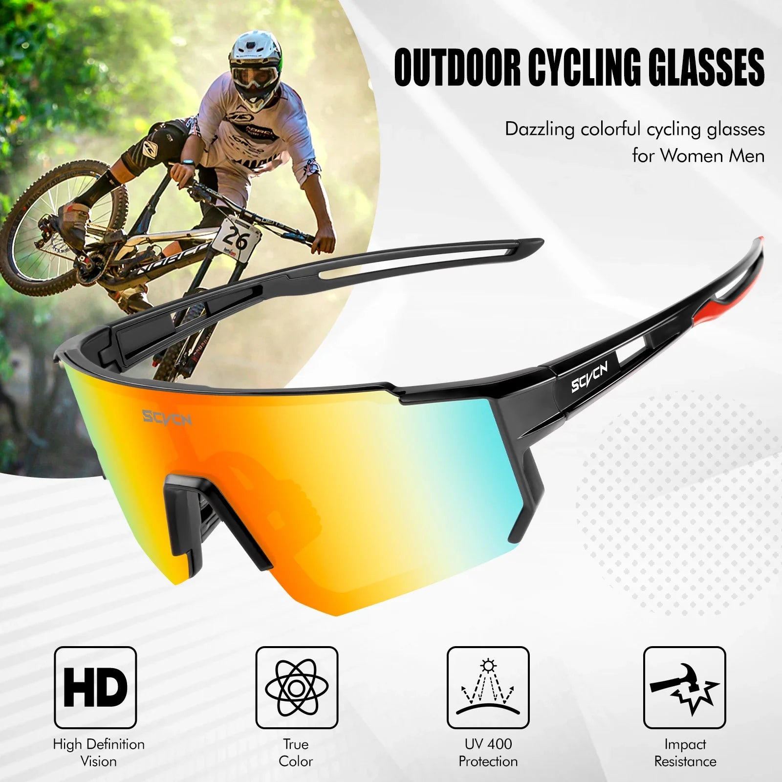 SCVCN Sport-Radbrille – UV400, für Damen &amp; Herren