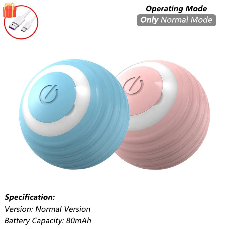 iLMH 1/2 Stück Interaktiver Katzenball, automatisch rollender Ball mit Kunstfellschwanz, wiederaufladbares intelligentes elektrisches Haustierspielzeug, Haustierspielzeug, das Maus imitiert