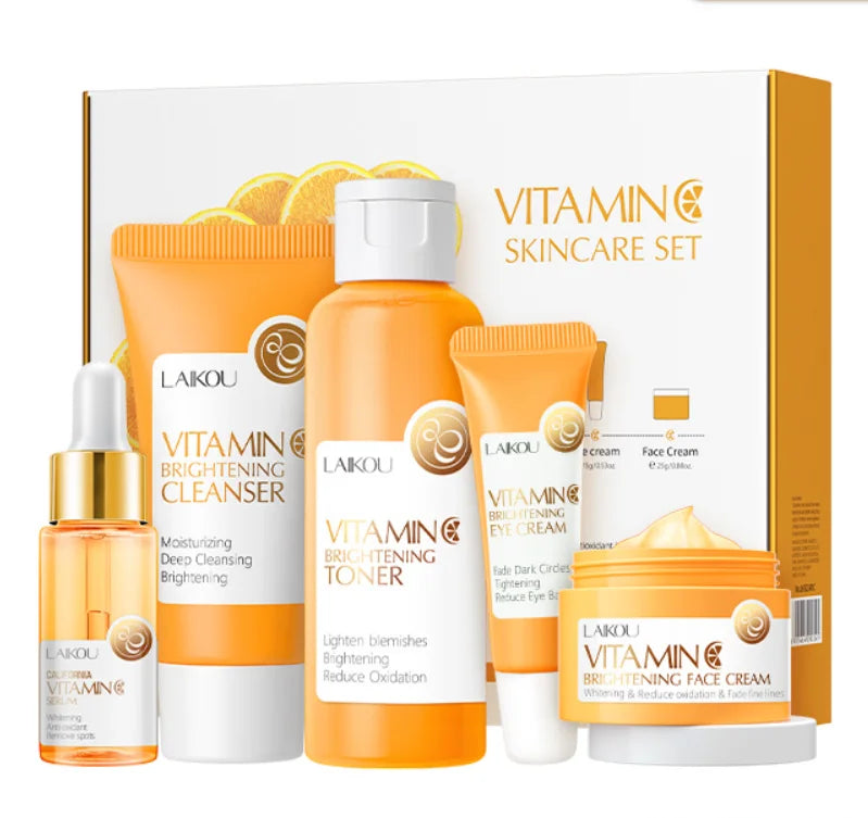 Vitamin C Hautpflege-Set (5-teilig) – Feuchtigkeitsspendend, Anti-Aging