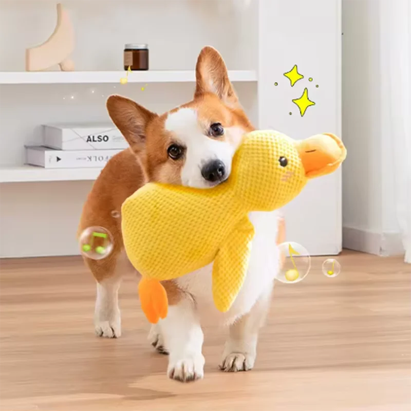 Interaktives Entenspielzeug für Hunde – Plüsch, Quietschend