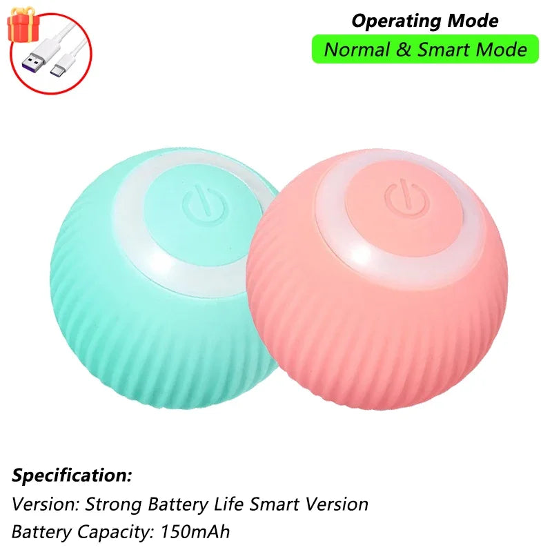 iLMH 1/2 Stück Interaktiver Katzenball, automatisch rollender Ball mit Kunstfellschwanz, wiederaufladbares intelligentes elektrisches Haustierspielzeug, Haustierspielzeug, das Maus imitiert