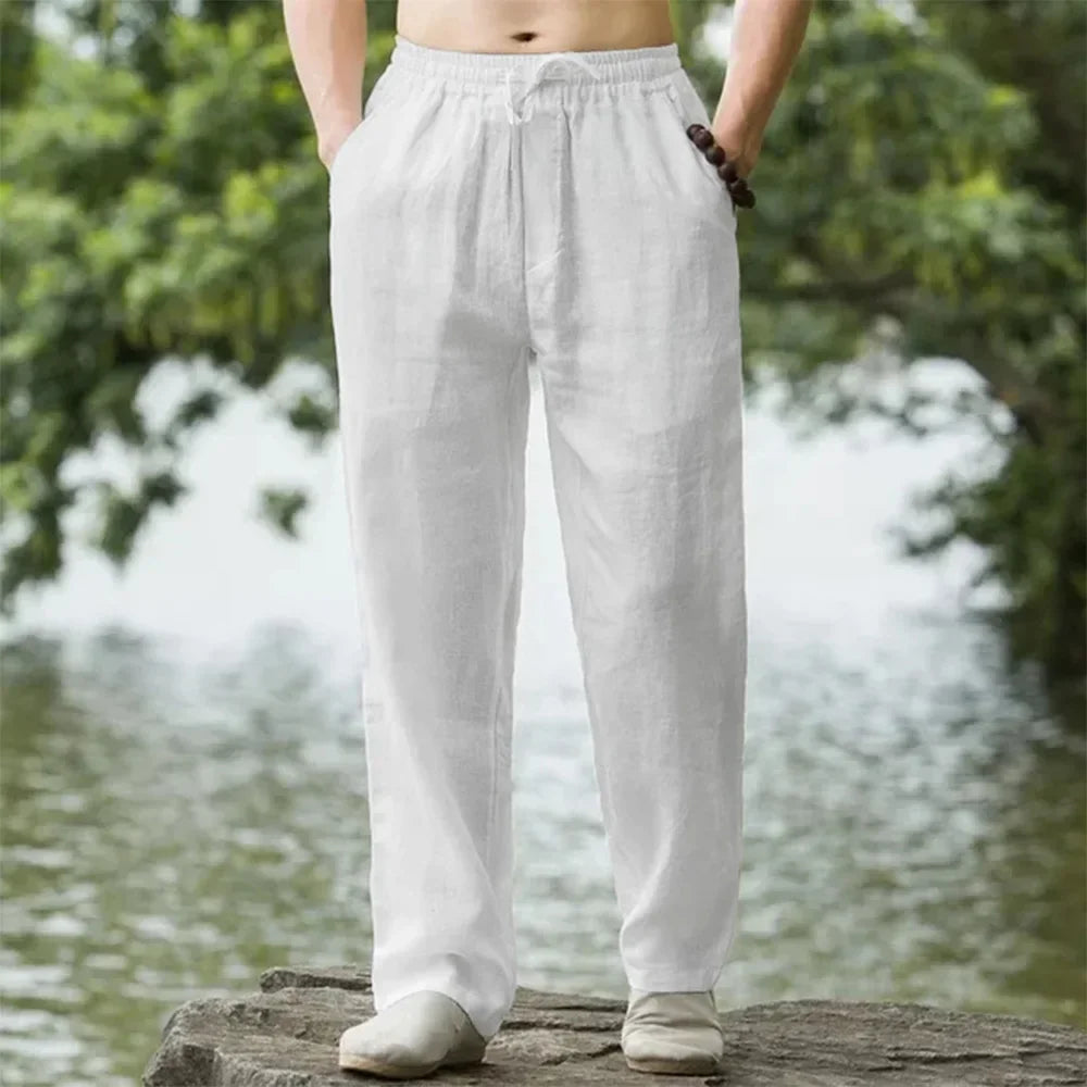 Herren Weite Leinenhose Sommer 2025 – Übergröße
