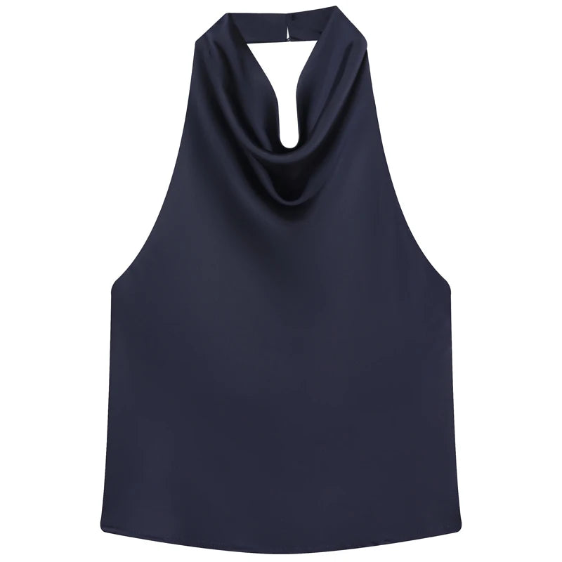 HXAO Satin Top mit Rückenausschnitt für Damen