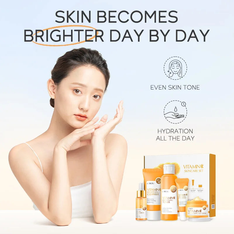 Vitamin C Hautpflege-Set (5-teilig) – Feuchtigkeitsspendend, Anti-Aging