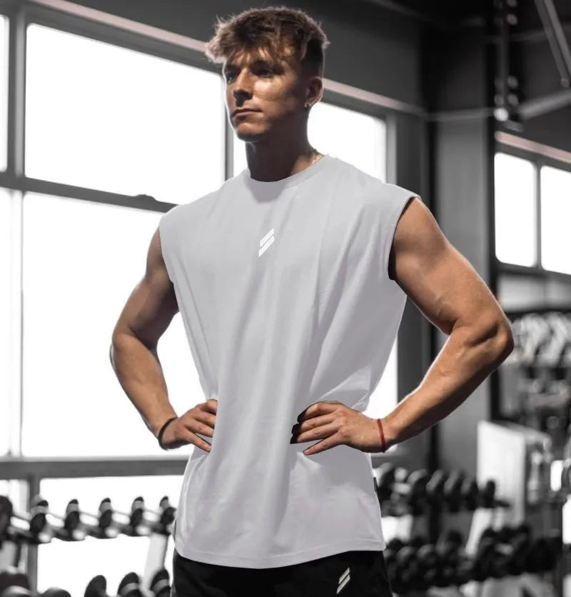 Ärmelloses T-shirt Männer Schnell trocknend Fitness Bodybuilding Shirt Männlichen Mode Basketball Weste Mesh Atmungsaktive Sommer Gym Tank Männer