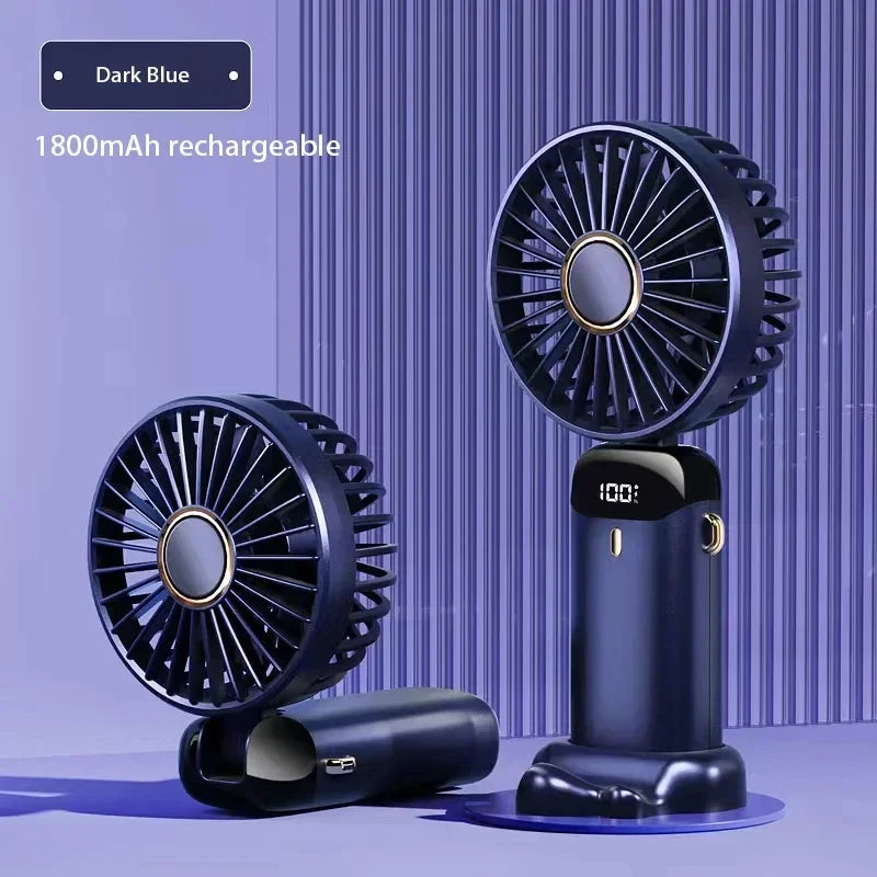 Tragbarer Mini-Handventilator – Faltbar, 5 Geschwindigkeiten, USB Wiederaufladbar