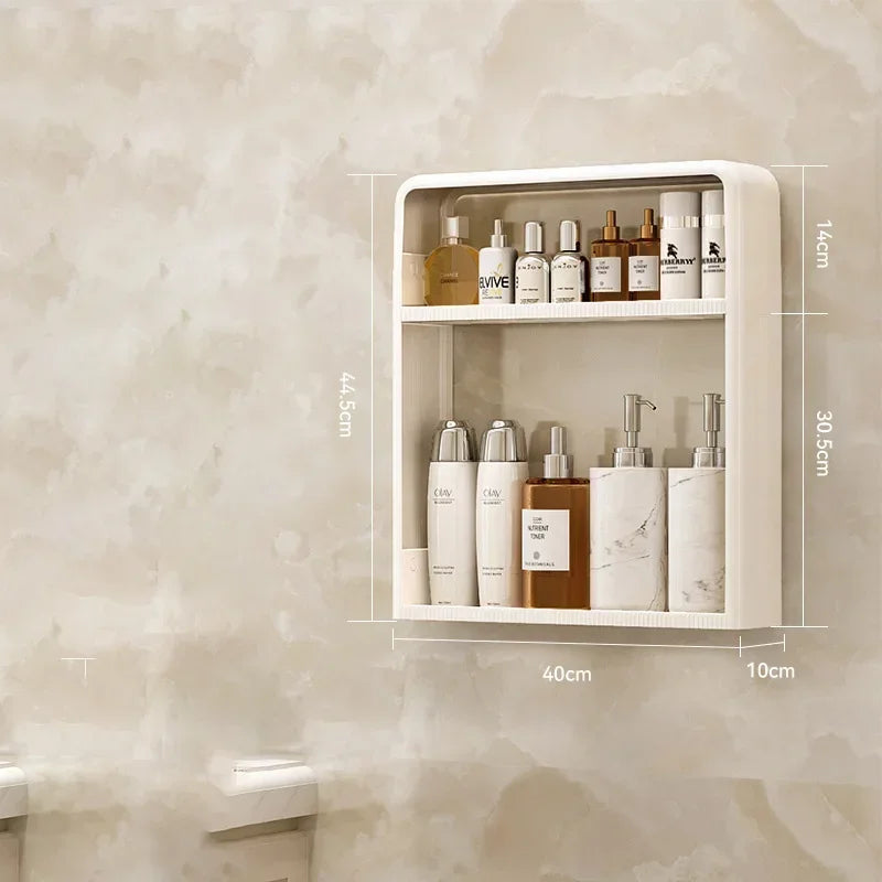 Badezimmer-Aufbewahrungsregal, Badezimmer-Waschtisch, nicht perforiert, zur Wandmontage, Aufbewahrungsregal für Hautpflegeprodukte, Badezimmer-Organizer