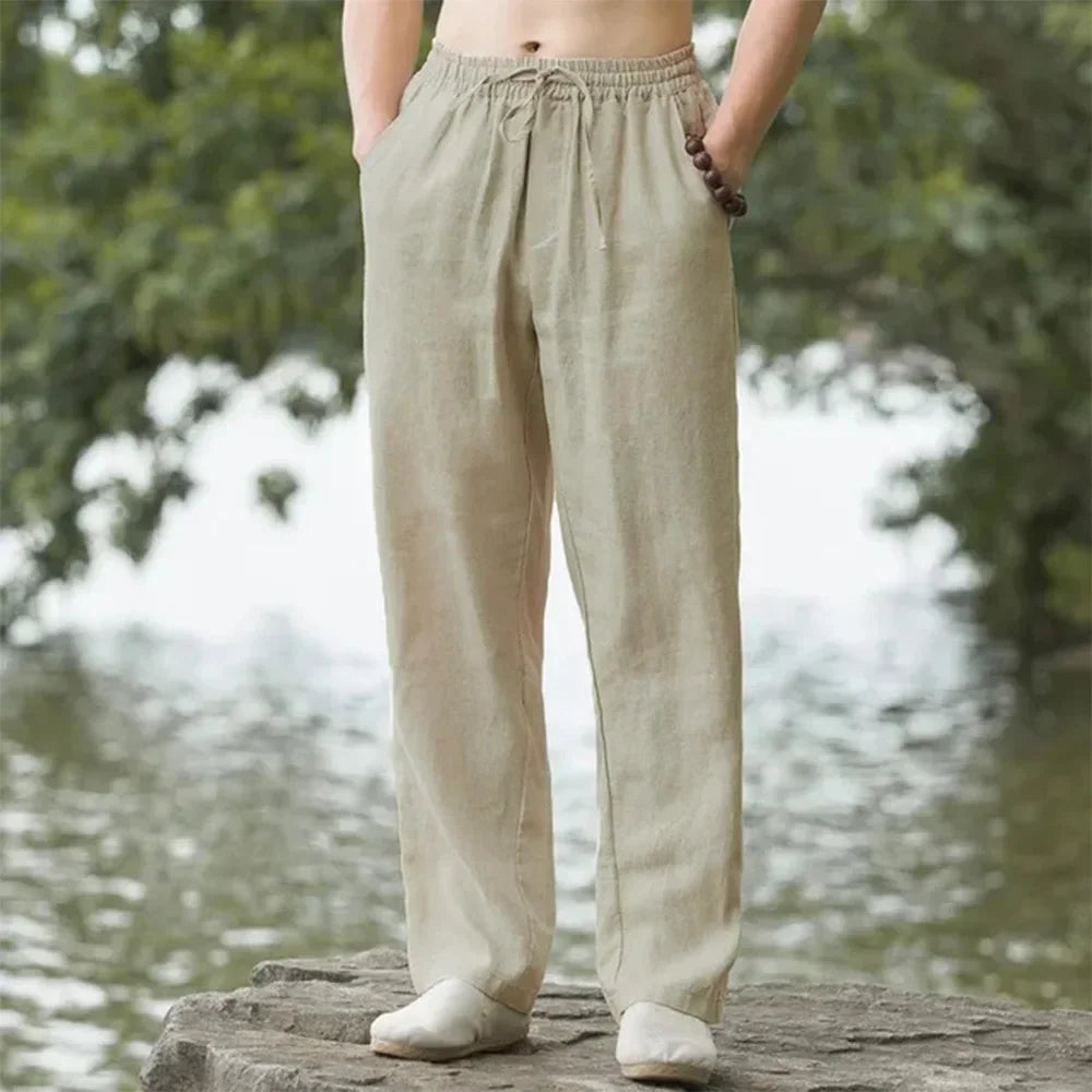 Herren Weite Leinenhose Sommer 2025 – Übergröße