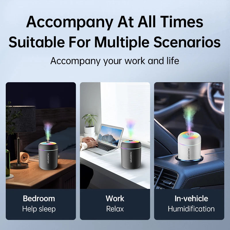 180ml Mini Luftbefeuchter USB – Aroma Diffuser, Ätherische Öle, Luftreiniger für Auto, Zuhause & Schlafzimmer