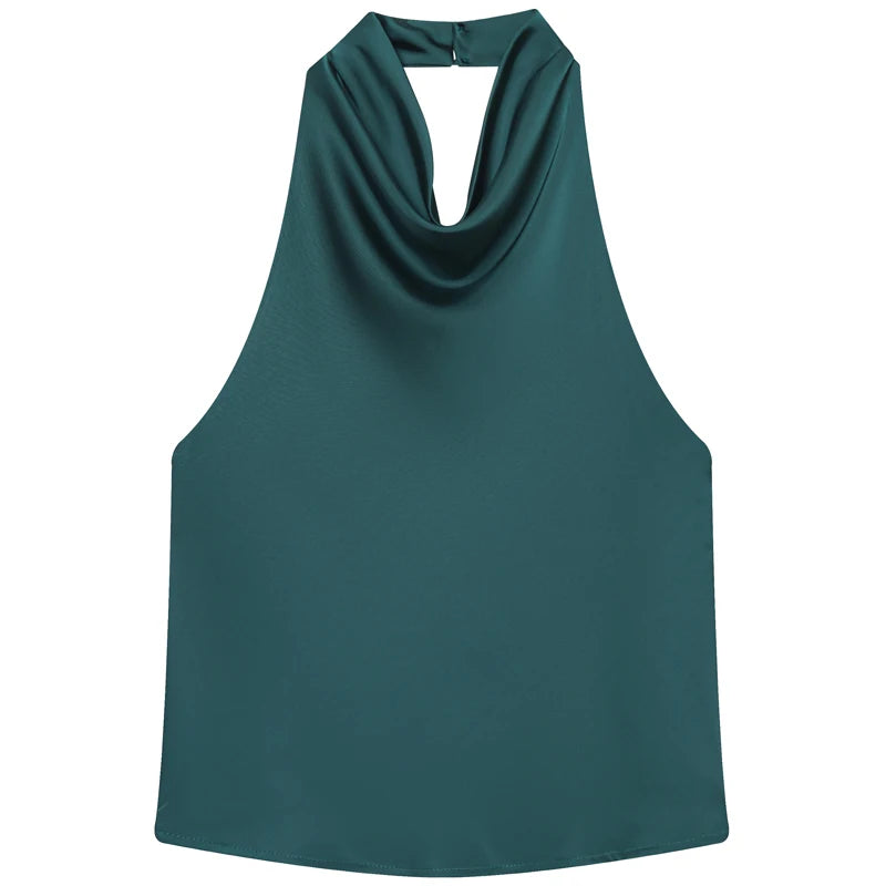 HXAO Satin Top mit Rückenausschnitt für Damen