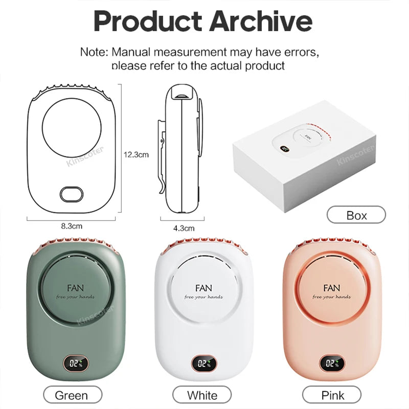 Tragbarer Halsventilator – USB Wiederaufladbar, 1800mAh
