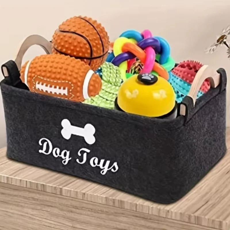 Aufbewahrungsbox für Katzen- und Hundespielzeug aus Filz