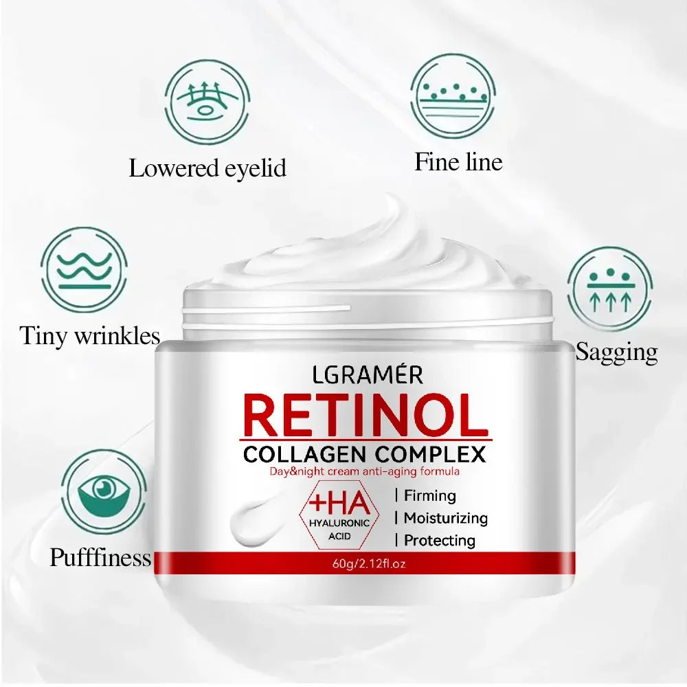 Retinol Lifting Firming Cream Collagen Glatte Falten Gesichtscreme für Feuchtigkeitscreme, Aufhellung, Aufhellung der Haut