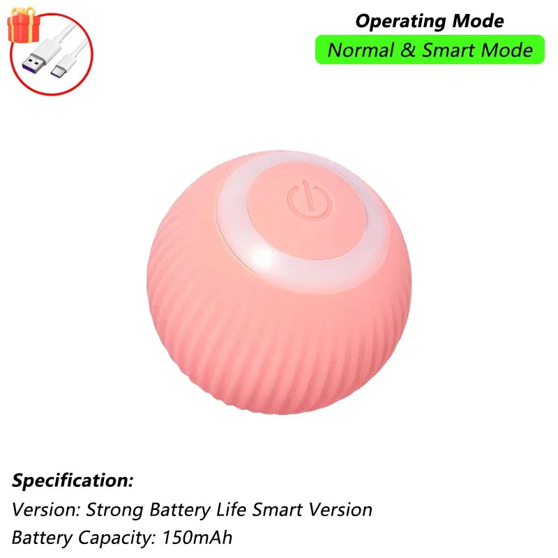 iLMH 1/2 Stück Interaktiver Katzenball, automatisch rollender Ball mit Kunstfellschwanz, wiederaufladbares intelligentes elektrisches Haustierspielzeug, Haustierspielzeug, das Maus imitiert