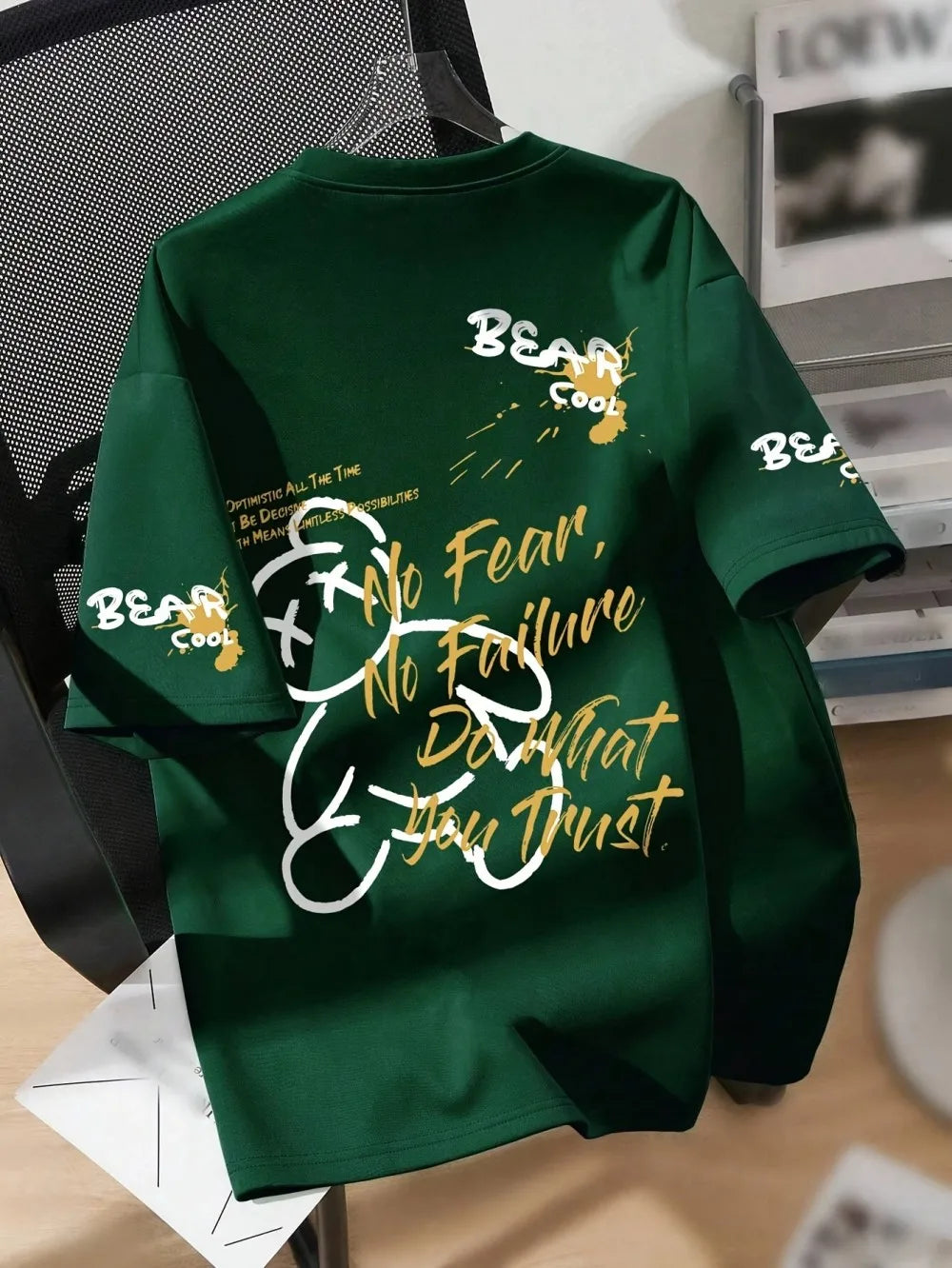 Herren T-Shirt mit Bären-Print – Atmungsaktiv