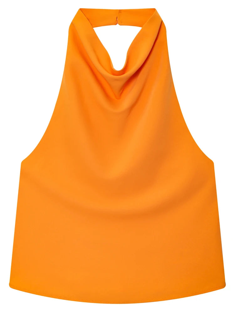 HXAO Satin Top mit Rückenausschnitt für Damen