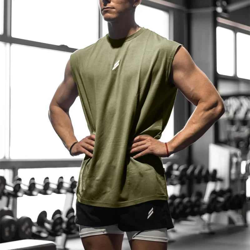 Ärmelloses T-shirt Männer Schnell trocknend Fitness Bodybuilding Shirt Männlichen Mode Basketball Weste Mesh Atmungsaktive Sommer Gym Tank Männer
