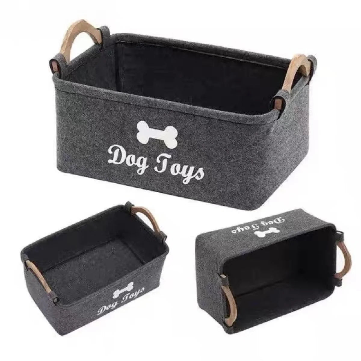 Aufbewahrungsbox für Katzen- und Hundespielzeug aus Filz