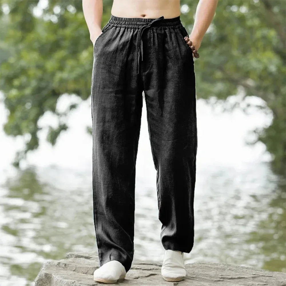 Herren Weite Leinenhose Sommer 2025 – Übergröße
