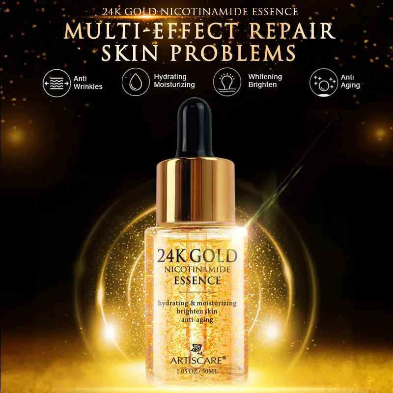 Artiscare 24 Karat Gold Hautpflege Set – Gesichtsessenz, Augencreme & Serum