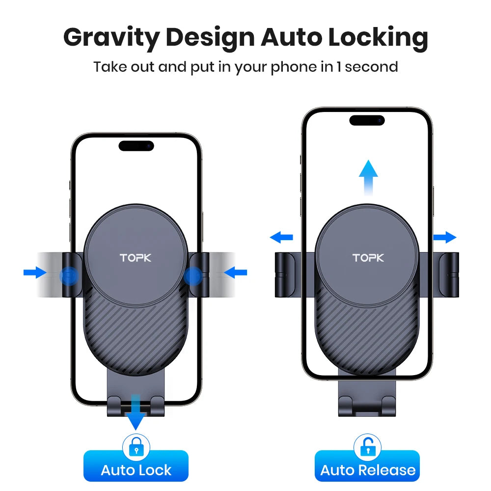 TOPK Universeller Auto Handyhalter Lüftungsschlitz – KFZ Halterung für iPhone & Android