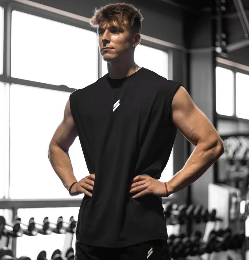Ärmelloses T-shirt Männer Schnell trocknend Fitness Bodybuilding Shirt Männlichen Mode Basketball Weste Mesh Atmungsaktive Sommer Gym Tank Männer