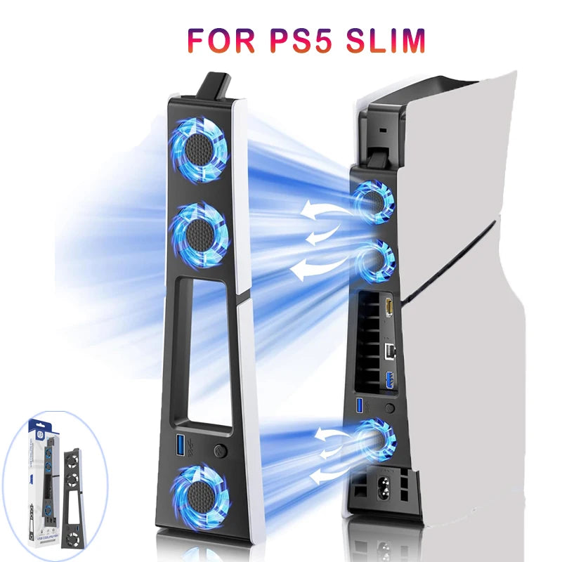 Gaming-Kühlerlüfter für PS5 Slim – LED, Geräuscharm