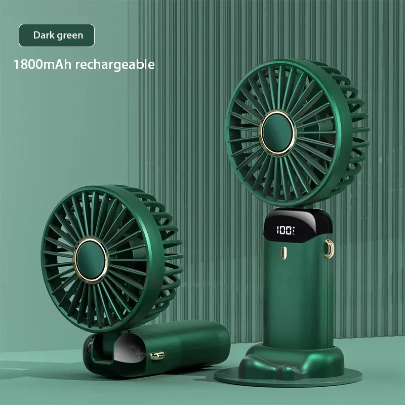 Tragbarer Mini-Handventilator – Faltbar, 5 Geschwindigkeiten, USB Wiederaufladbar