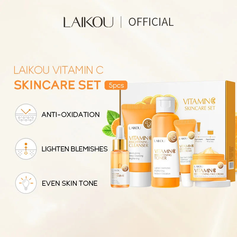 Vitamin C Hautpflege-Set (5-teilig) – Feuchtigkeitsspendend, Anti-Aging