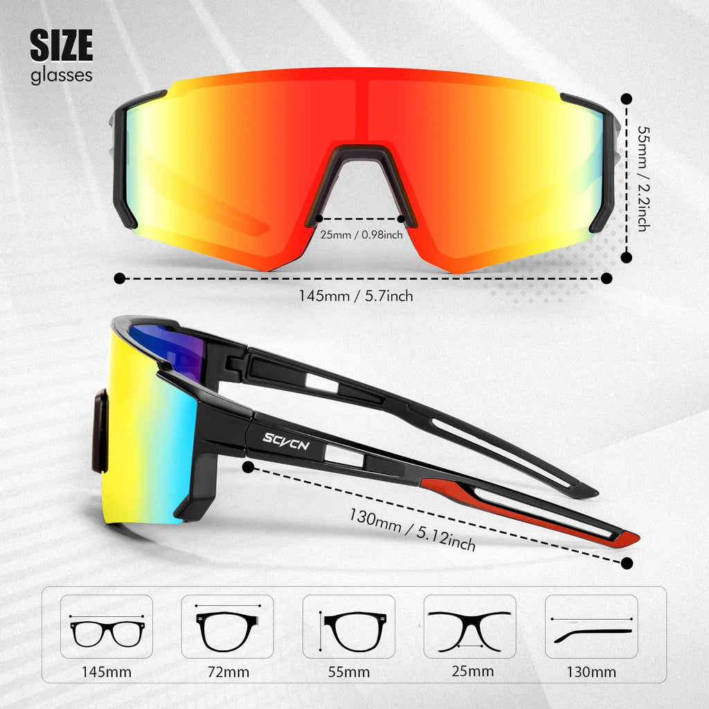 SCVCN Sport-Radbrille – UV400, für Damen &amp; Herren